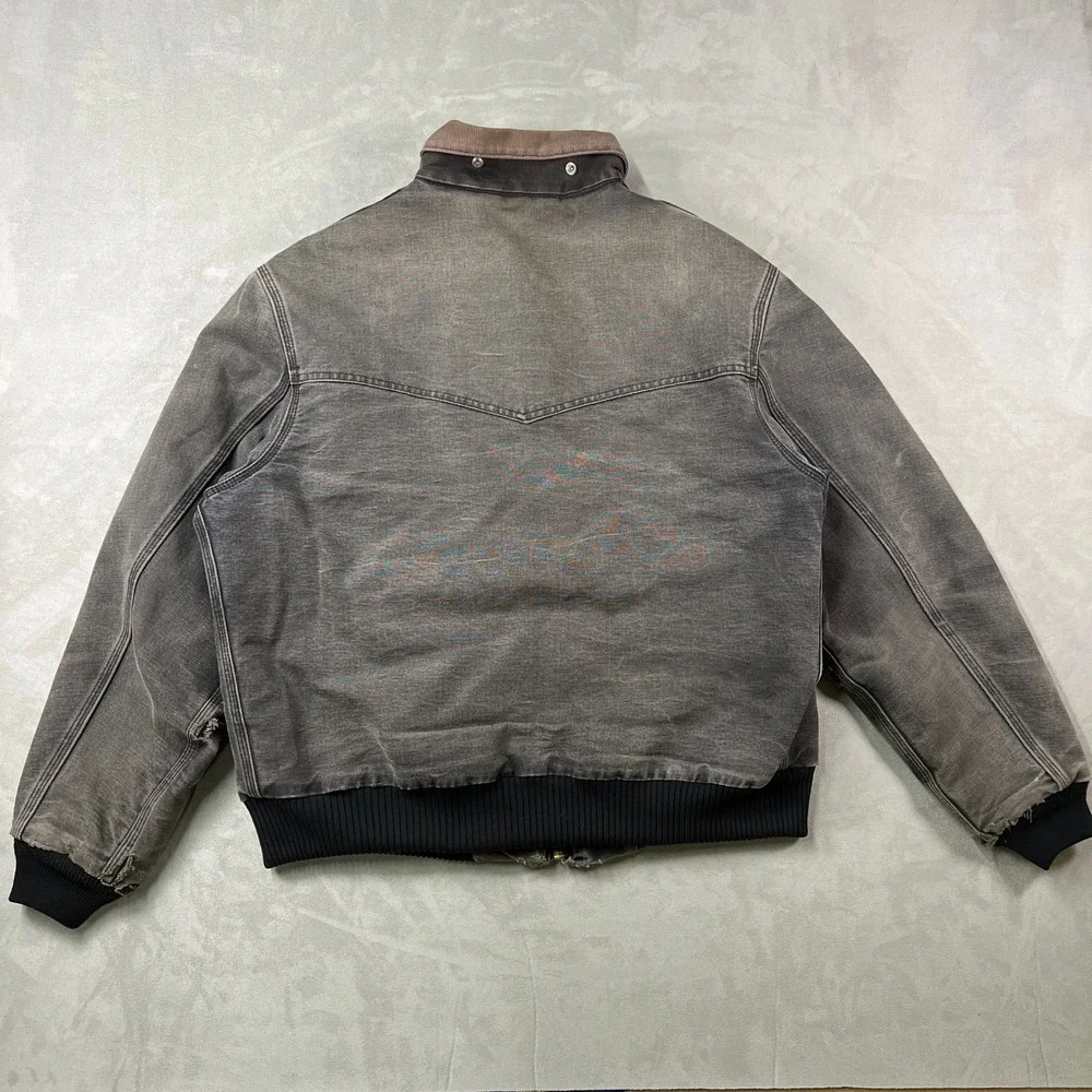 Vintage Carhartt Jacket Mens XL Black Santa Fe Red Quilted Liner USA 90s‎ JQ2105